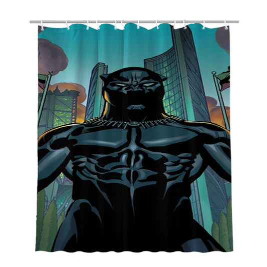 King Of Wakanda Black Panther Bathroom Shower Curtain Fabric Waterproof