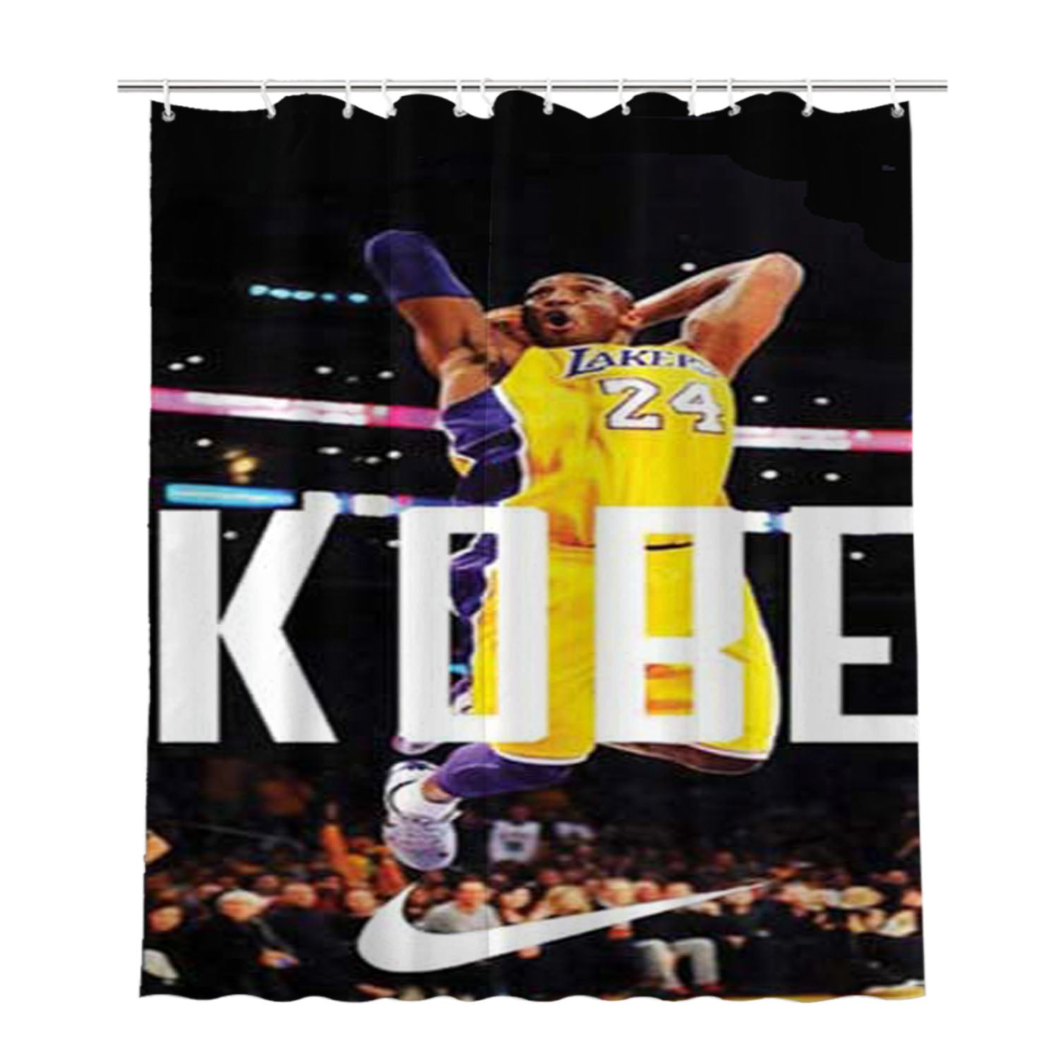 Kobe Big Name Bathroom Shower Curtain Fabric Waterproof | 66 X 72 Inch