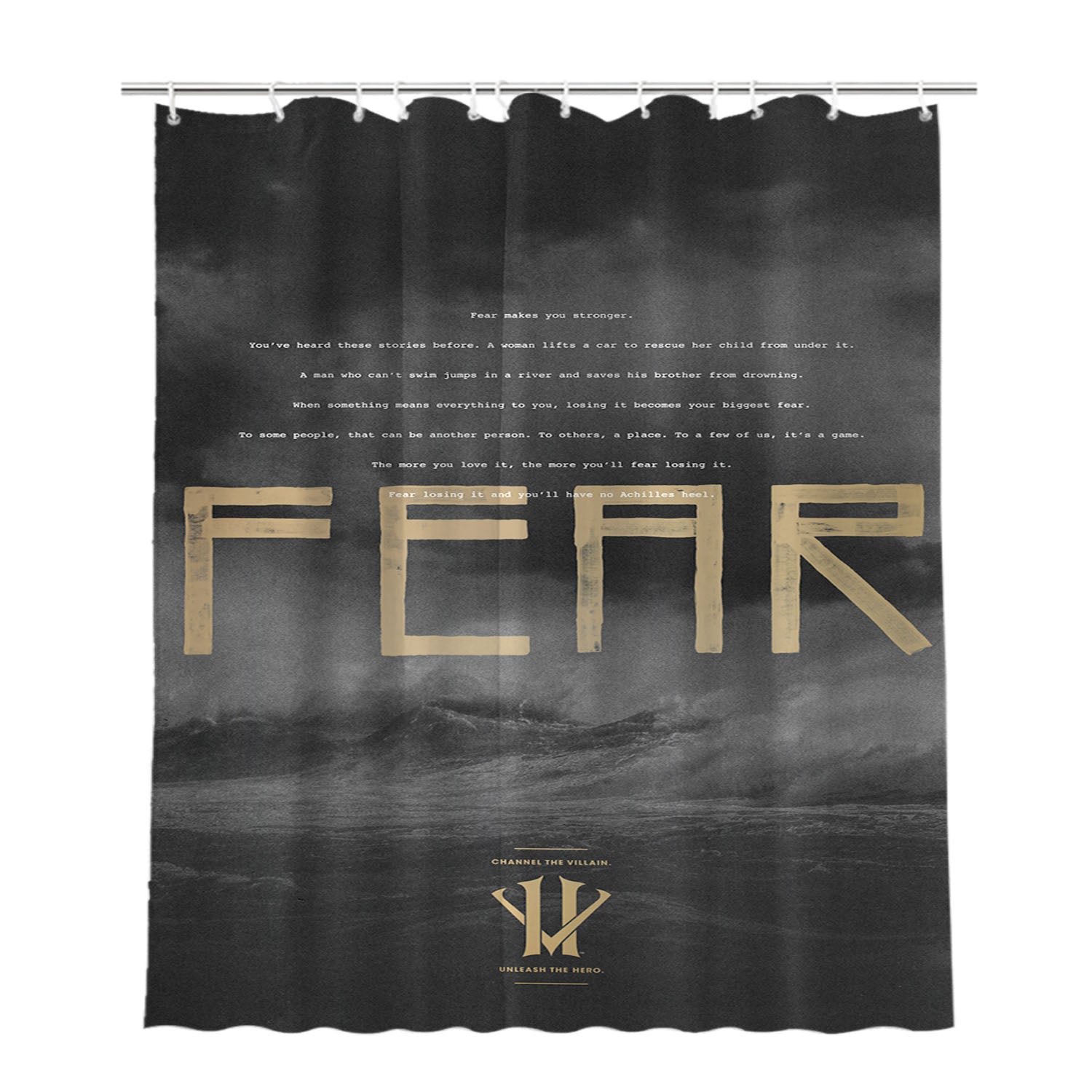 Kobe Bryant Fear Herovillain Bathroom Shower Curtain Fabric Waterproof | 66 X 72 Inch
