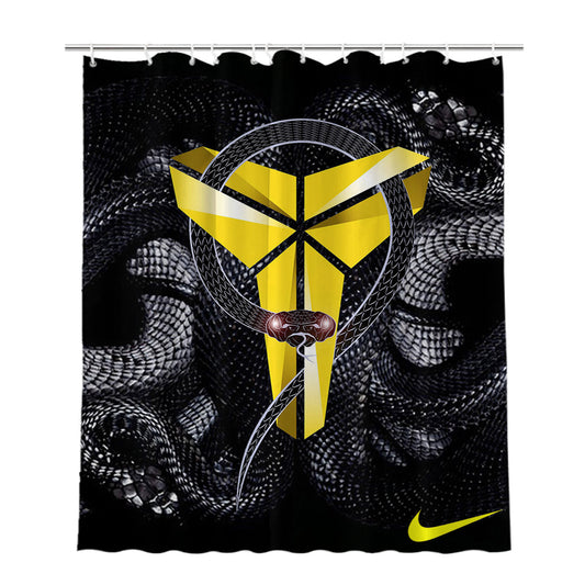 Personalized Kobe Bryant Nike Snake Logo Shower Curtain Farmhouse Bathroom Decor