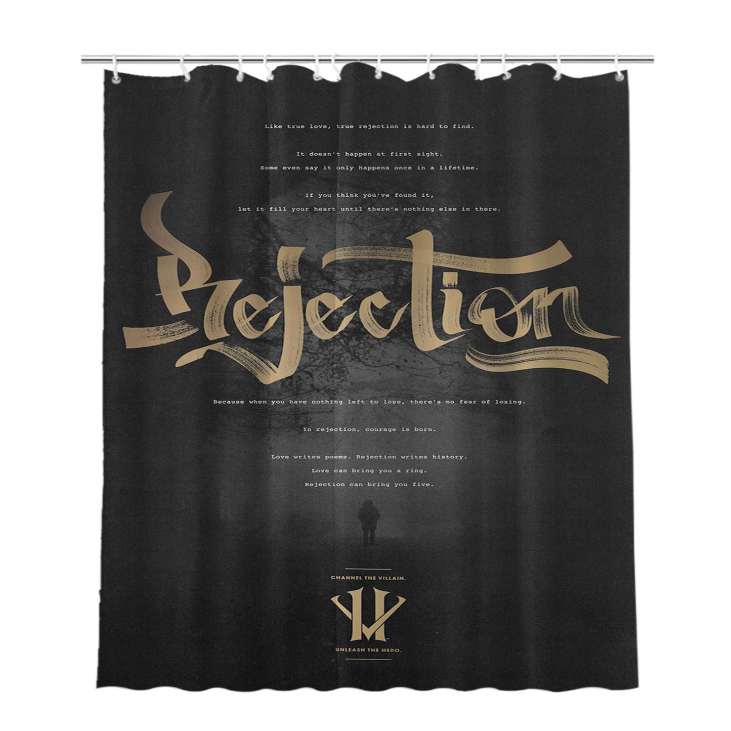 Kobe Bryant Rejection Herovillain Bathroom Shower Curtain Fabric Waterproof | 66 X 72 Inch