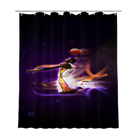 Kobe Slamdunk Glowing Bathroom Shower Curtain Fabric Waterproof | 66 X 72 Inch