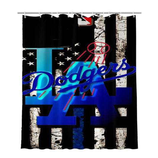 La Dodgers Baseball 987 Bathroom Shower Curtain Fabric Waterproof | 66 X 72 Inch