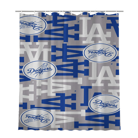 La Dodgers Pattern Bathroom Shower Curtain Fabric Waterproof | 66 X 72 Inch