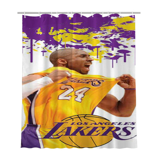 La Lakers Kobe Paint Splatter Bathroom Shower Curtain Fabric Waterproof | 66 X 72 Inch