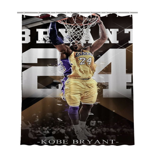 Lakers Hero Kobe Btyant Nba Legend Bathroom Shower Curtain Fabric Waterproof | 66 X 72 Inch