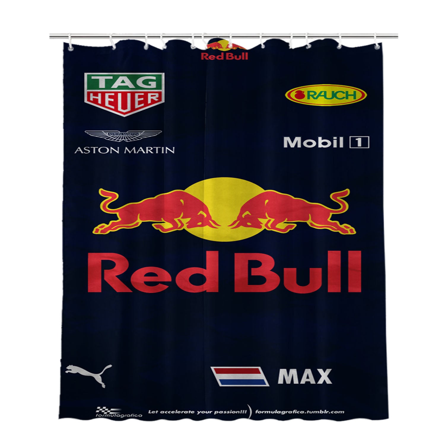 Lamborghini Bull Logo Aventador Bathroom Shower Curtain Fabric Waterproof | 66 X 72 Inch