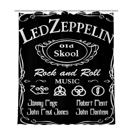 Personalized Led Zeppelin Old Skool Shower Curtain Farmhouse Bathroom Decor