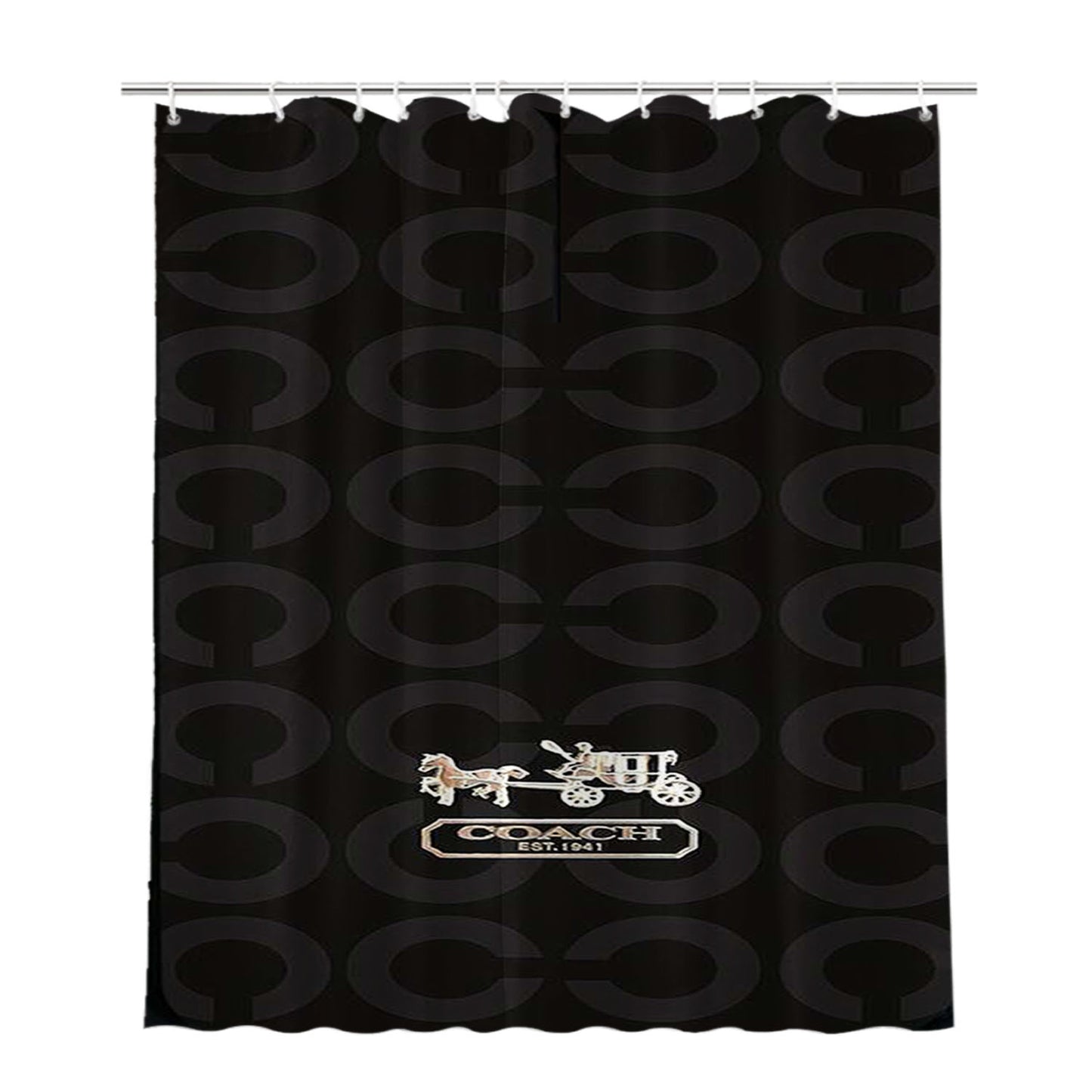 Logo Coach New York Bathroom Shower Curtain Fabric Waterproof | 66 X 72 Inch