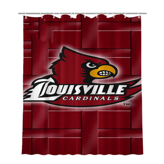 Louisville Cardinal Logo Bathroom Shower Curtain Fabric Waterproof