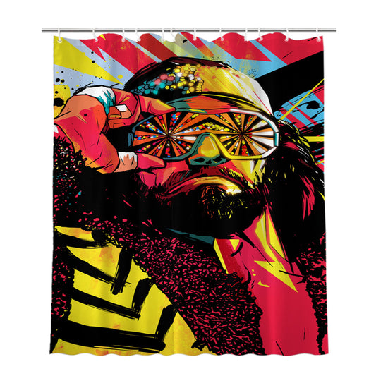 Personalized Macho Man Randy Savage Shower Curtain Farmhouse Bathroom Decor