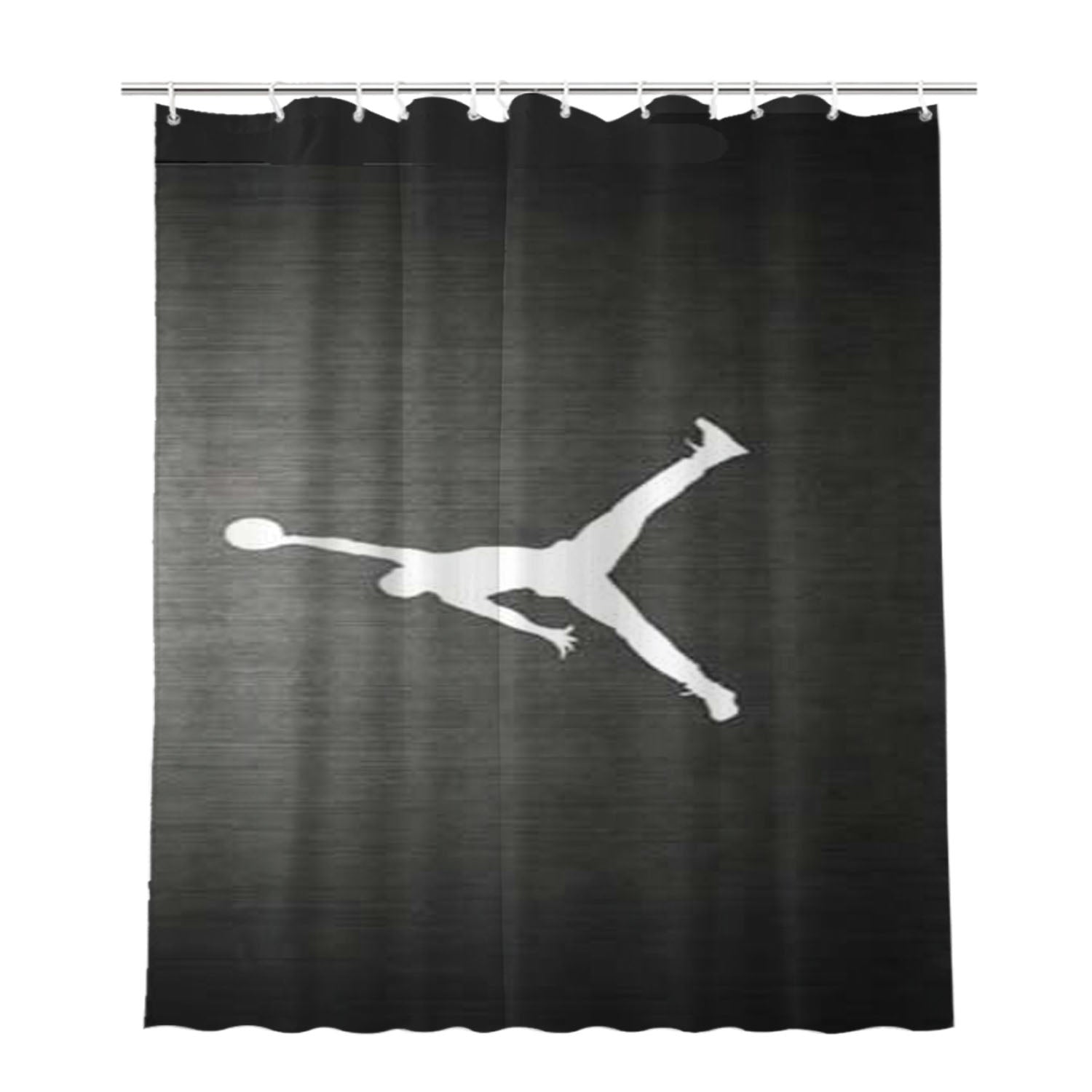 Michael Jordan Air Logo Grain Bathroom Shower Curtain Fabric Waterproof | 66 X 72 Inch