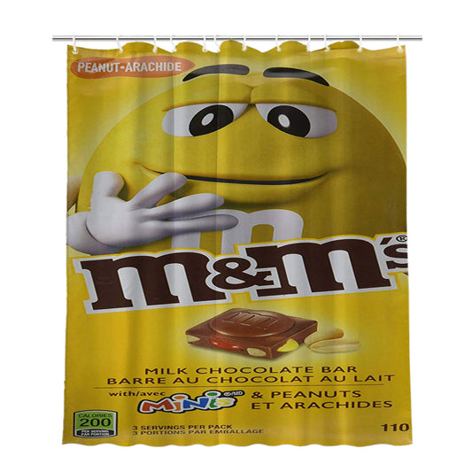 Personalized M&M Minis And Peanuts Milk Chocolate Bar Shower Curtain Farmhouse Bathroom Decor