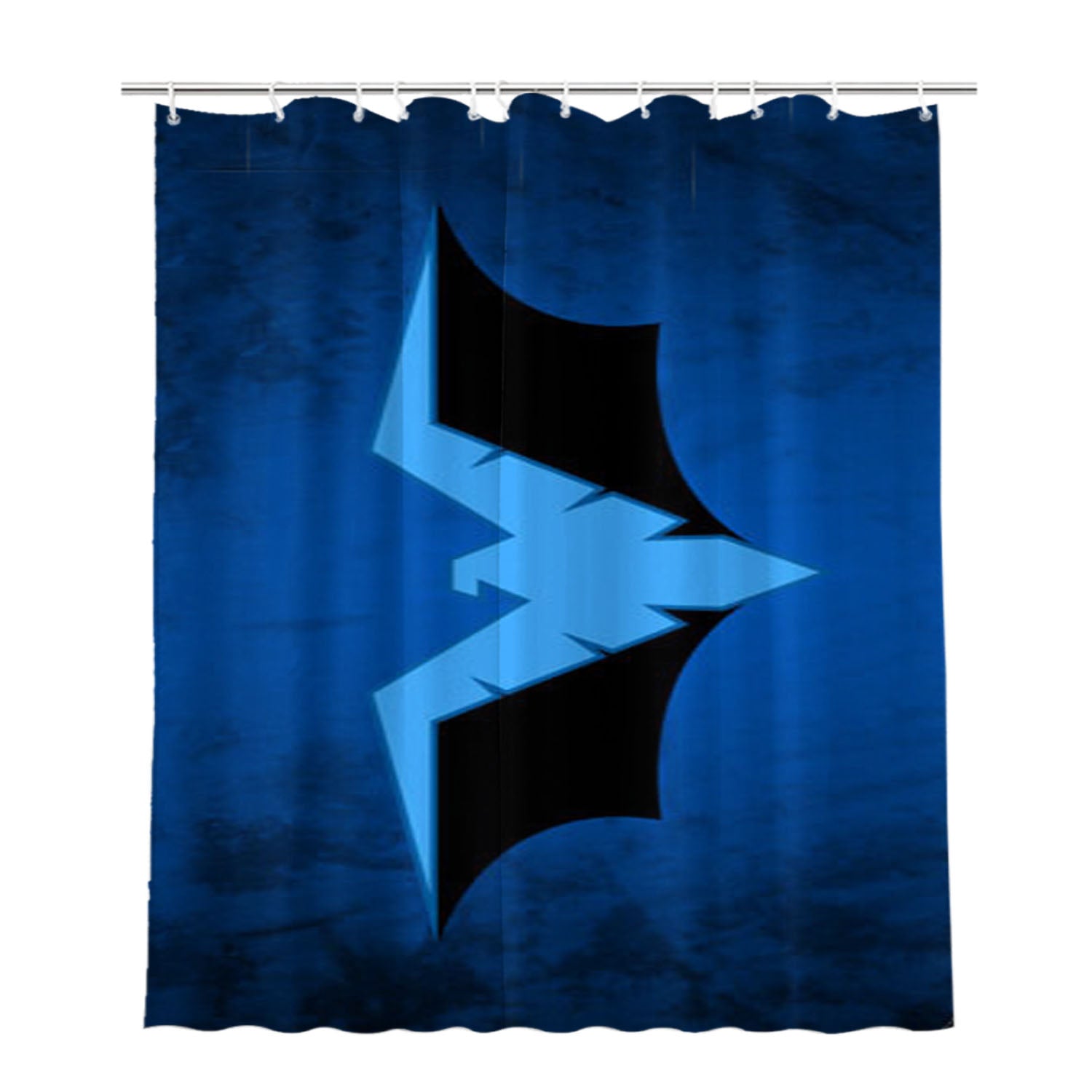 Nightwing Batman Logo Bathroom Shower Curtain Fabric Waterproof | 66 X 72 Inch