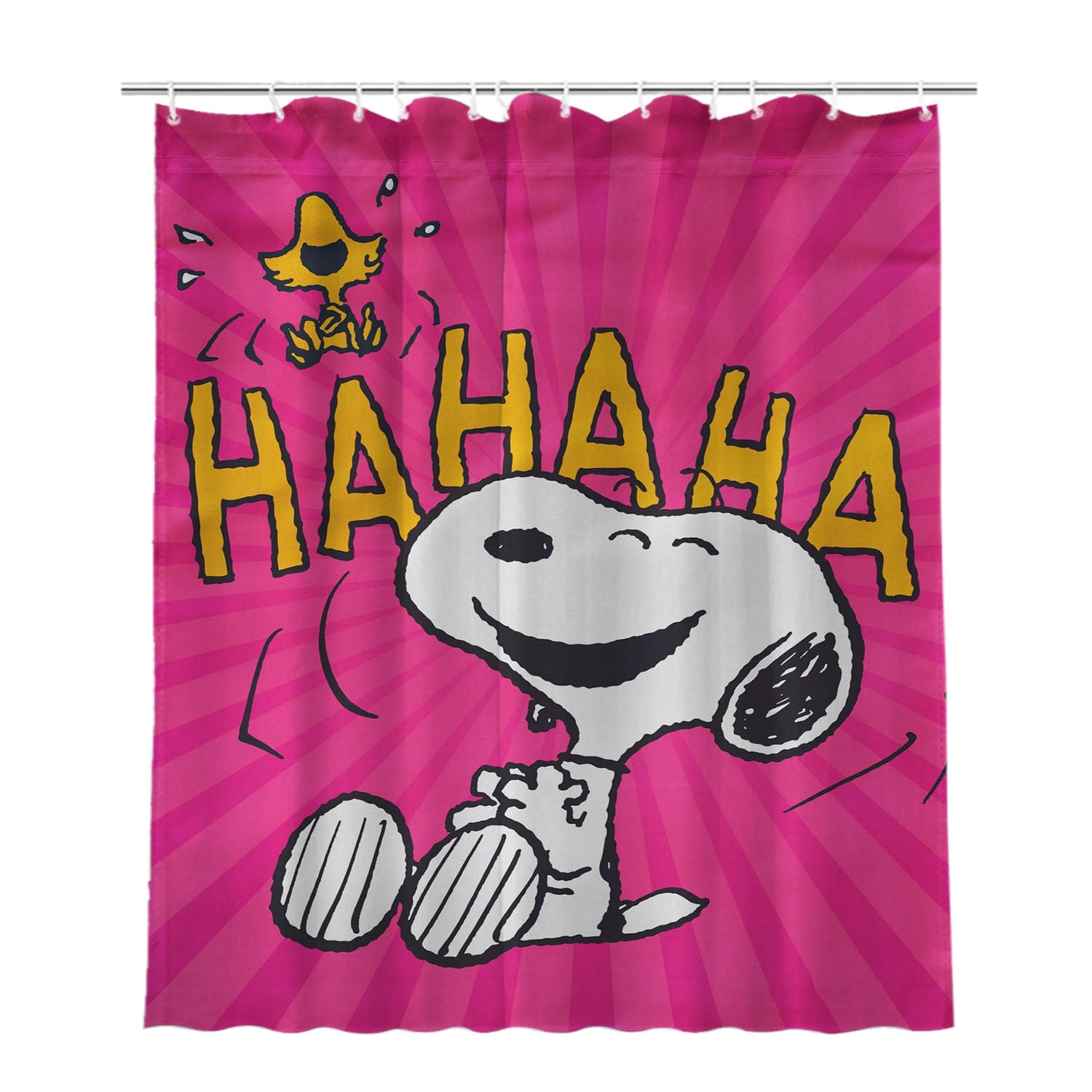 Peanuts Smile Giggle Laugh Bathroom Shower Curtain Fabric Waterproof | 66 X 72 Inch