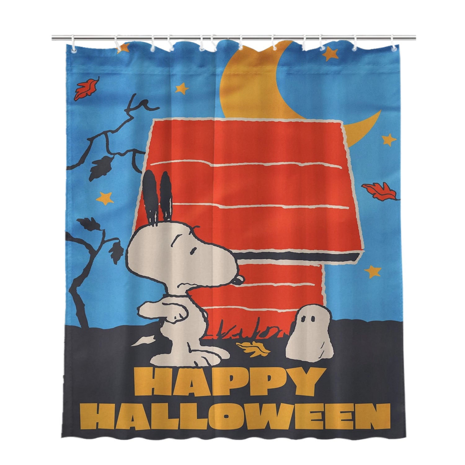 Peanuts Snoopy Ghost Happy Halloween Bathroom Shower Curtain Fabric Waterproof | 66 X 72 Inch