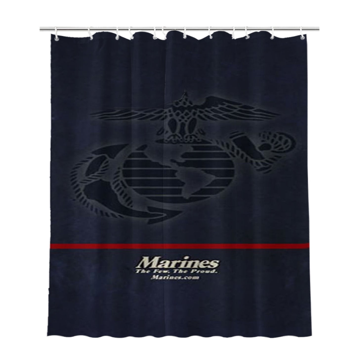 Us Marine Corps Icon Bathroom Shower Curtain Fabric Waterproof | 66 X 72 Inch