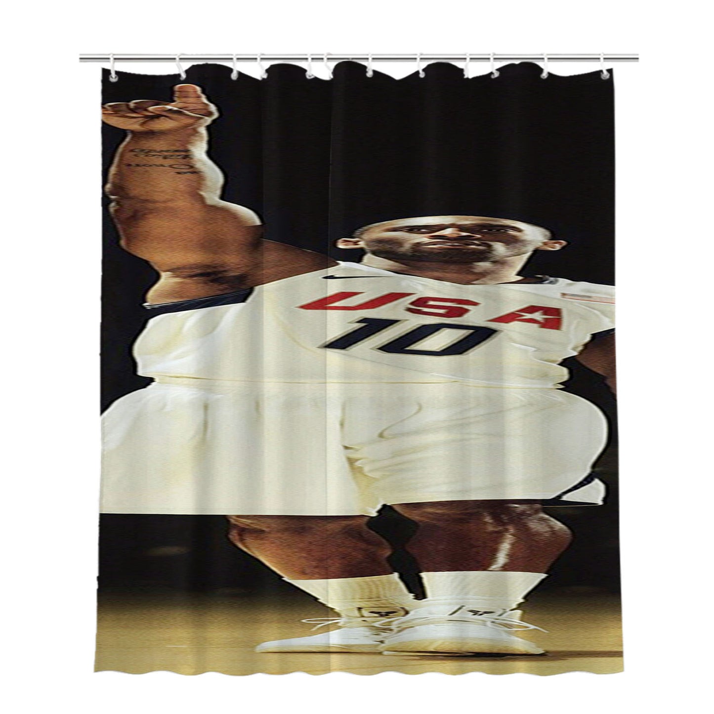 Usa 10 Kobe Bryant Bathroom Shower Curtain Fabric Waterproof | 66 X 72 Inch