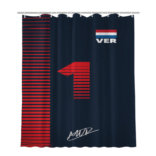 Verstappen - F1 Bathroom Shower Curtain Fabric Waterproof