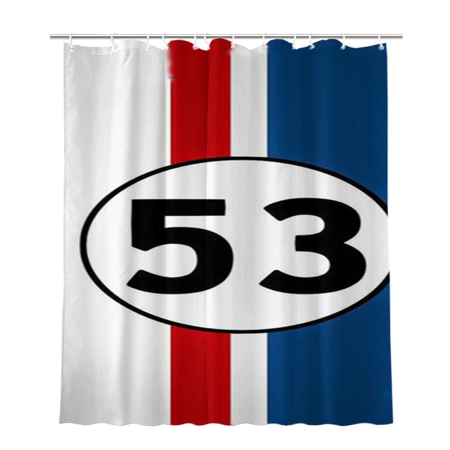 Vw Herbie Bathroom Shower Curtain Fabric Waterproof | 66 X 72 Inch