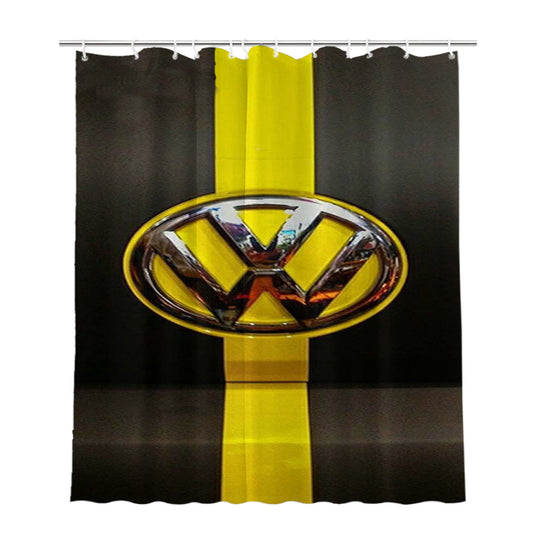 Vw Volkswwagen Hood Emblem Bathroom Shower Curtain Fabric Waterproof | 66 X 72 Inch