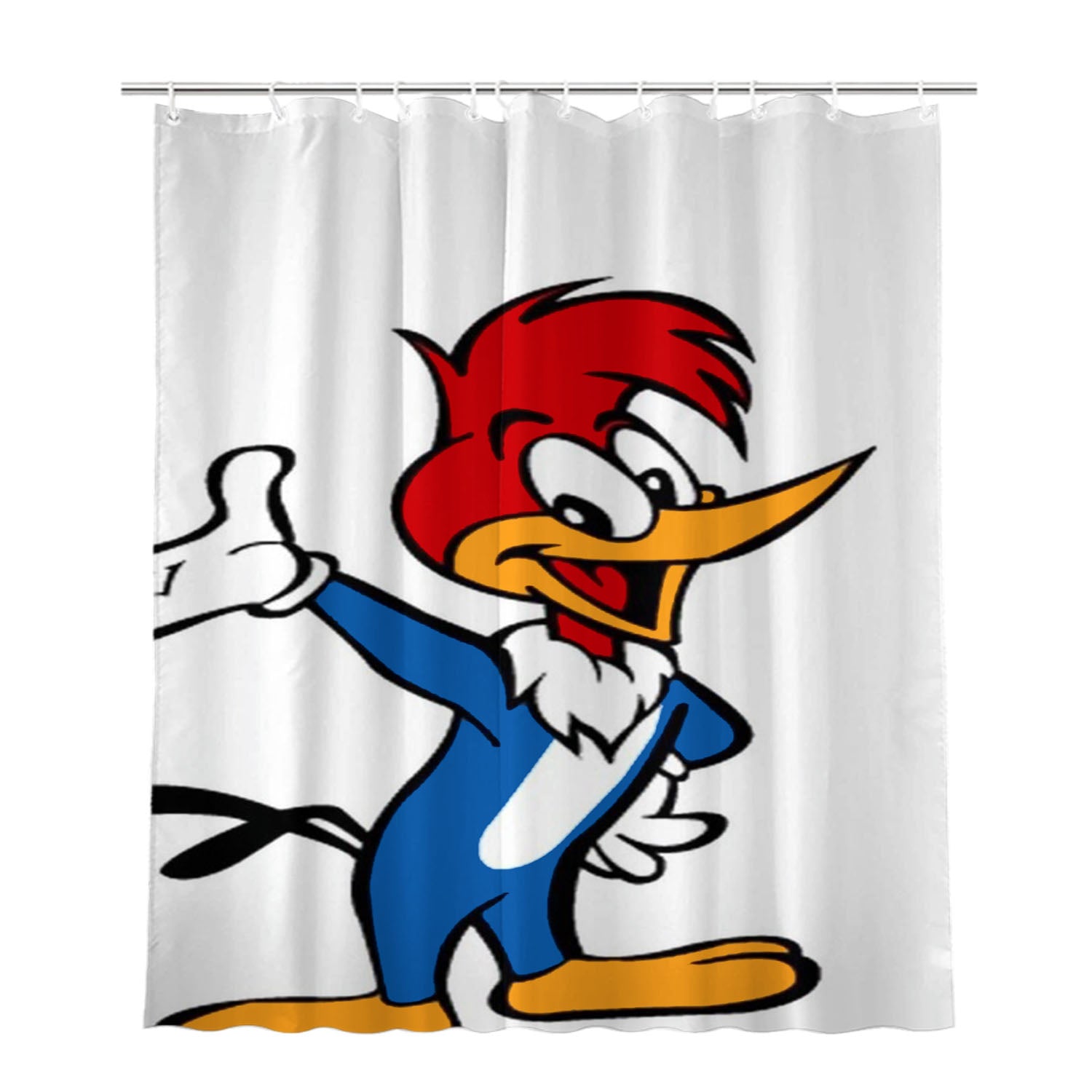 Woody Woodpecker Cartoon Bathroom Shower Curtain Fabric Waterproof | 66 X 72 Inch