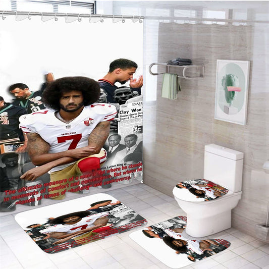 1968 Olympics Black Power Salute 4Pcs Bathroom Non-Slip Rugs Shower Curtain Fabric Waterproof