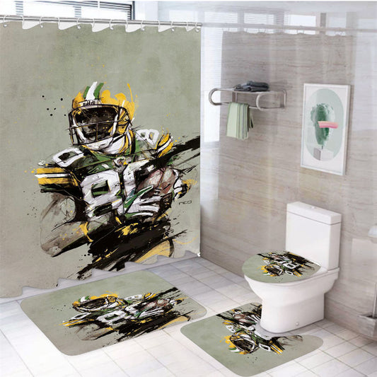 80 Nfl Football 4Pcs Bathroom Set Shower Curtain