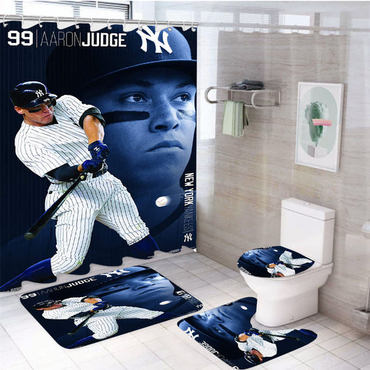Aaron Judge 99 Yankees 4Pcs Bathroom Non-Slip Rugs Shower Curtain Fabric Waterproof