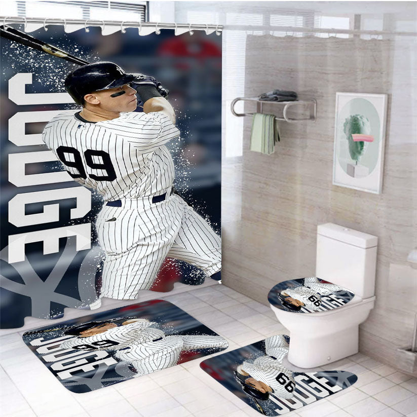 Aaron Judge Yankess 4Pcs Bathroom Set Shower Curtain