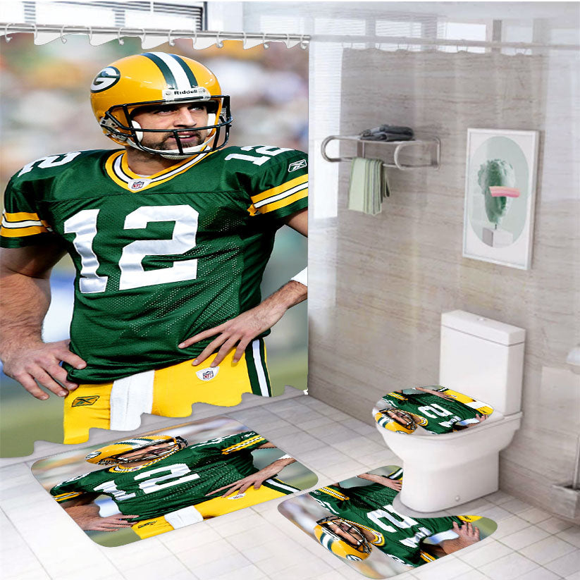Aaron Rodgers 4Pcs Bathroom Set Shower Curtain