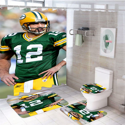 Aaron Rodgers 4Pcs Bathroom Set Shower Curtain