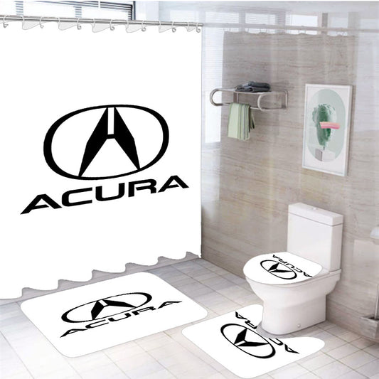 Acura Logo White 4Pcs Bathroom Set Shower Curtain