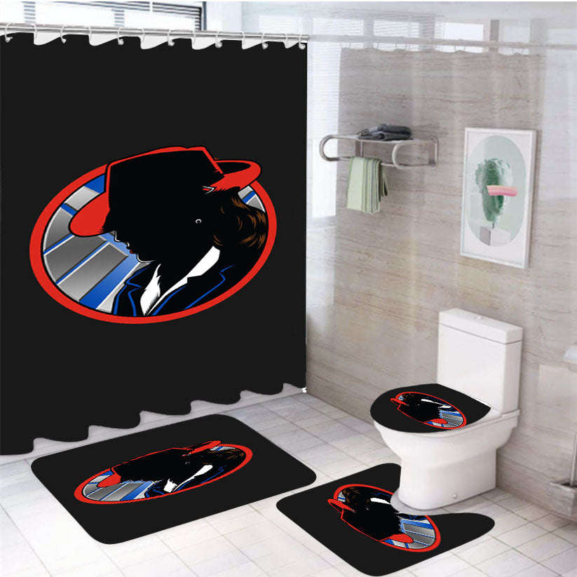 Agent Carter Captain America 4Pcs Bathroom Set Shower Curtain