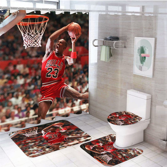 Air Jordan Basketball 4Pcs Bathroom Set Shower Curtain