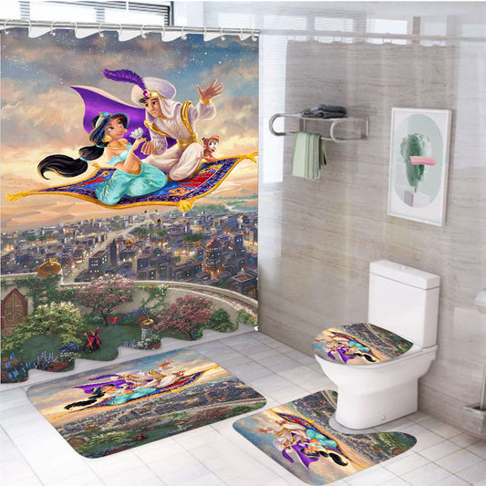 Aladdin 4Pcs Bathroom Set Shower Curtain