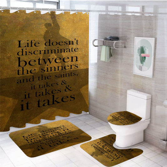 Alexander Hamilton It Takes Quotes 4Pcs Bathroom Set Shower Curtain