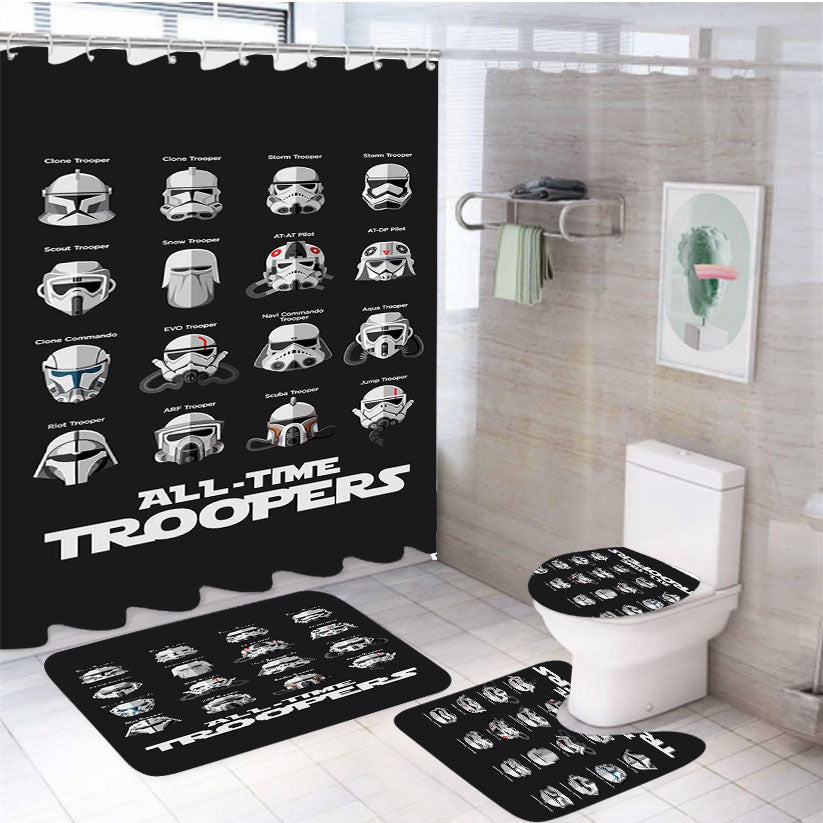 All Time Troopers Star Wars 4Pcs Bathroom Set Shower Curtain