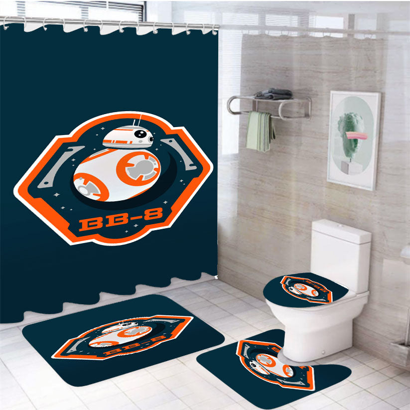 Android Logo Star Wars 4Pcs Bathroom Set Shower Curtain