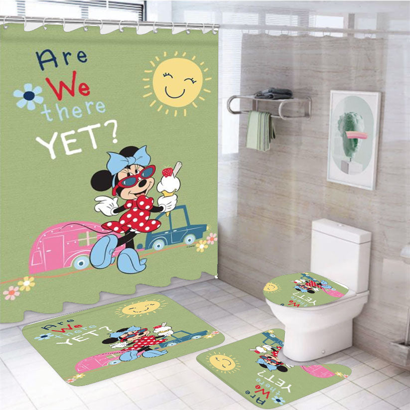Are We There Yet Minnie Camper 4Pcs Bathroom Set Shower Curtain