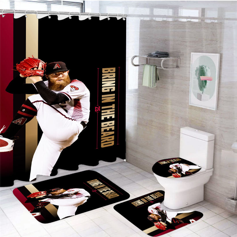 Arizona Diamondbacks Bring In The Beard 4Pcs Bathroom Set Shower Curtain