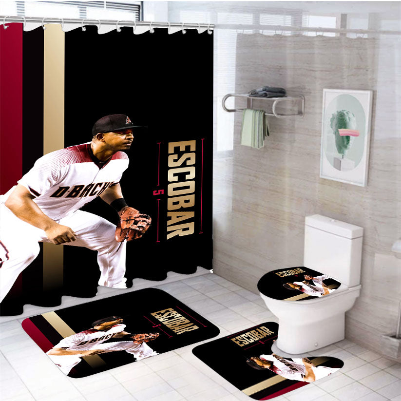 Arizona Diamondbacks Escobar 4Pcs Bathroom Set Shower Curtain