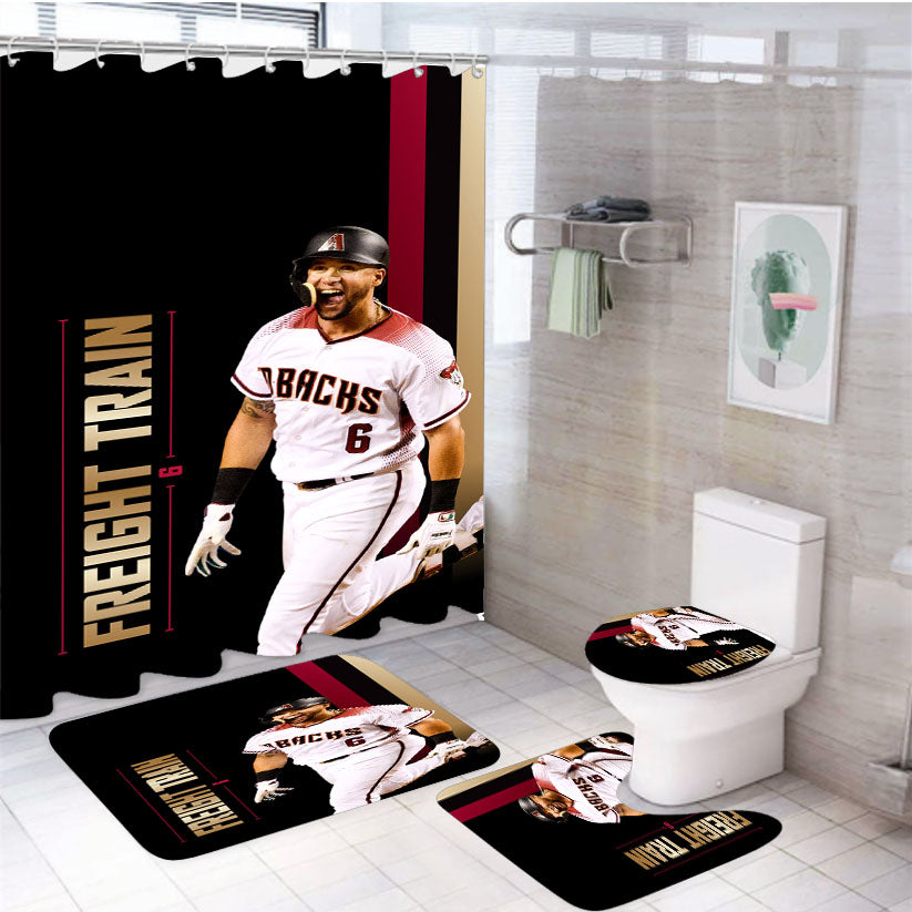 Arizona Diamondbacks Freight Train 4Pcs Bathroom Set Shower Curtain