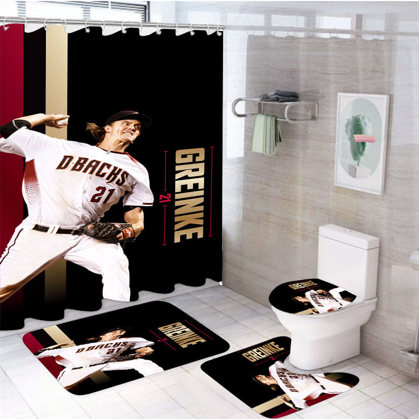 Arizona Diamondbacks Greinke 4Pcs Bathroom Set Shower Curtain