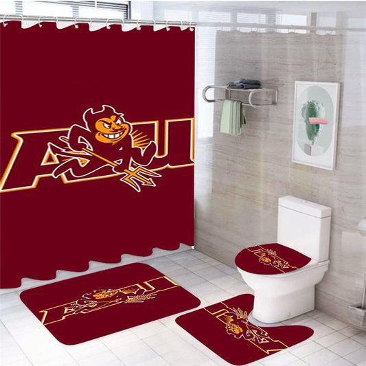 Arizona State Sun Devils 3 4Pcs Bathroom Set Shower Curtain