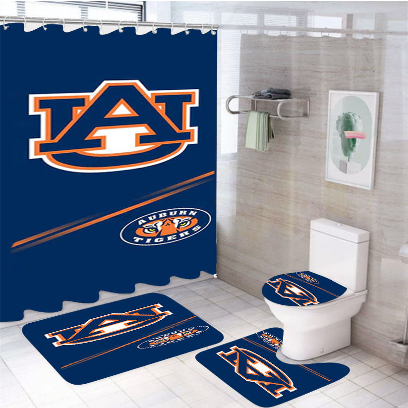 Auburn Tigers Logo 2 4Pcs Bathroom Set Shower Curtain