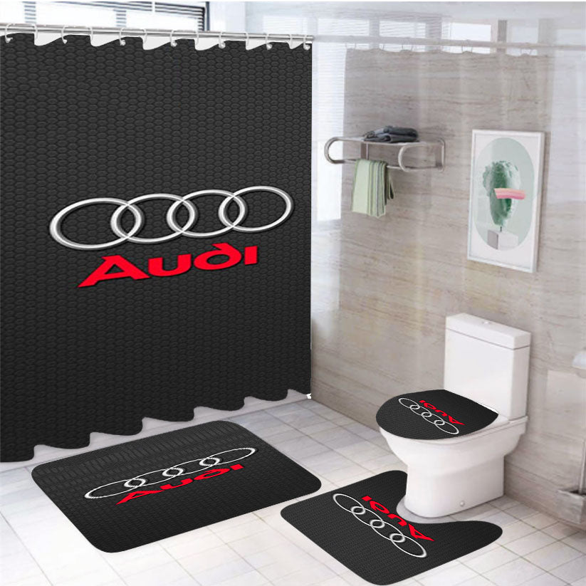 Audi Logo 1 4Pcs Bathroom Set Shower Curtain