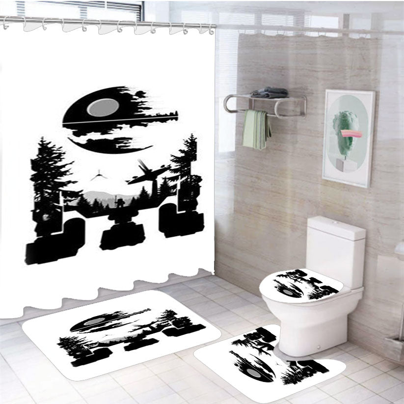 Awesome Star Wars 4Pcs Bathroom Set Shower Curtain