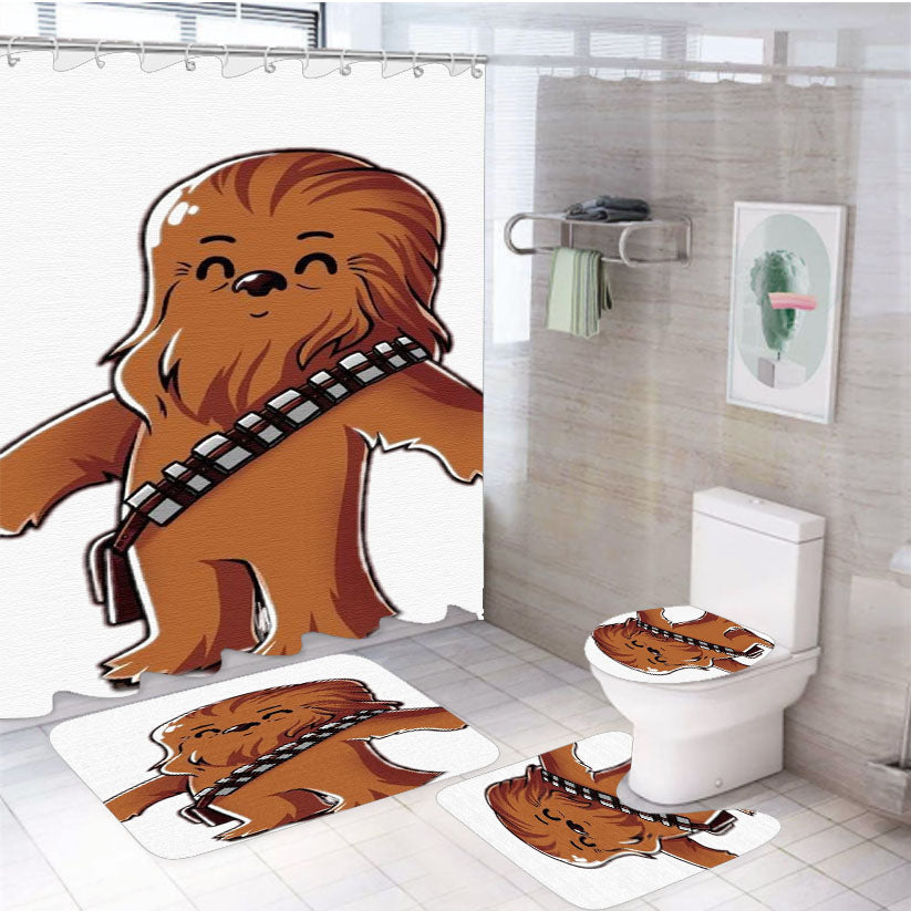 Baby Chewbacca Star Wars 4Pcs Bathroom Set Shower Curtain