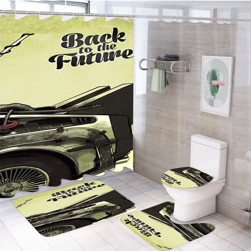 Back To The Future Poster Art 4Pcs Bathroom Set Shower Curtain